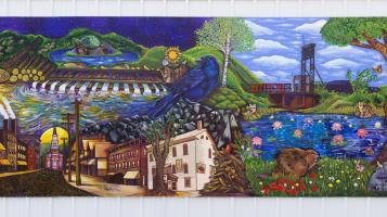 barge canal mural