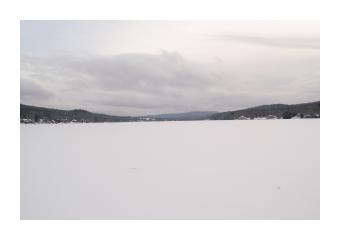 photo of snowy elmore lake